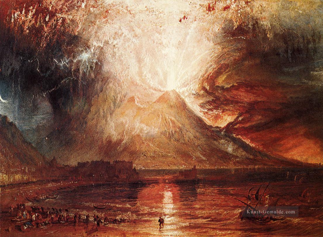 Ausbruch des Vesuv romantische Turner Ölgemälde